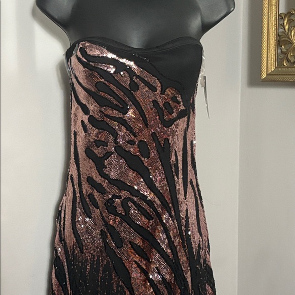 NEW Strapless Sequin Long Cocktail Dress Medium NWT - Picture 2 of 4